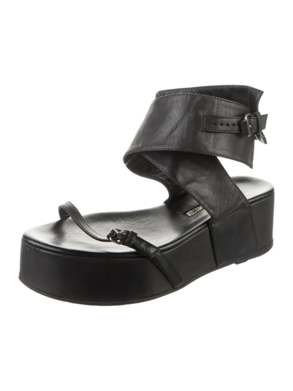Ann Demeulemeester Black wedge platform sandals 37.5 - Picture 15 of 15